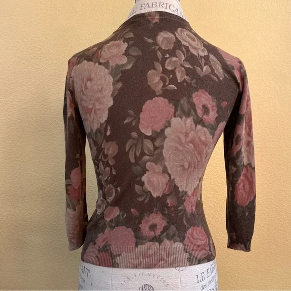 Lauren Ralph Lauren Floral Silk And Cotton Cardigan Petite Small Like New! - Picture 5 of 6